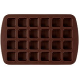 Wilton 2105-4923 Bite-Size Brownie Squares Silicone Mold, 24-Cavity
