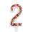 Wilton 2811-0-0066 Sprinkle Pattern Number 2 Birthday Candle, 3-Inch