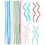 Wilton 2811-0-0077 Blue, Orange, Teal and Red Unique Straight &amp; Curly Birthday Candles, 20-Count