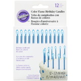Wilton 2811-1017 Blue Flame Birthday Candles, 12-Count