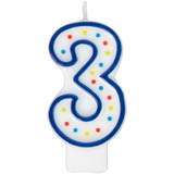 Wilton 2811-268 Number 3 Blue Birthday Candle