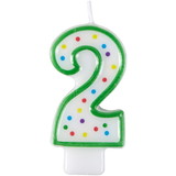 Wilton 2811-9102 Green Number 2 Birthday Candle
