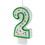 Wilton 2811-9102 Green Number 2 Birthday Candle