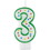 Wilton 2811-9103 Green Number 3 Birthday Candle