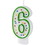 Wilton 2811-9106 Number 6 Green Birthday Candle