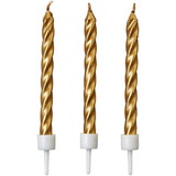 Wilton 2811-9122 Metallic Gold Birthday Candles, 10-Count