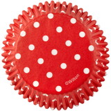 Wilton 415-0148 Red with White Polka Dots Cupcake Liners, 75-Count