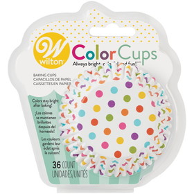 Wilton 415-0627 Polka Dot ColorCups Cupcake Liners, 36-Count