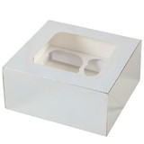Wilton 415-1359 4-Cavity Silver Cupcake Boxes, 3-Count