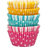 Wilton 415-2539X Dots and Stripes Cupcake Liners, 150-Count