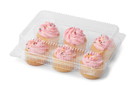 Wilton 415-7630 Clear 6-Cavity Disposable Plastic Cupcake Boxes with Removable Lid, 4-Count