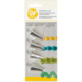 Wilton 418-4567 Cake Decorating Tip Set for Borders, 4-Piece (Tips 10, 32, 70, 105)