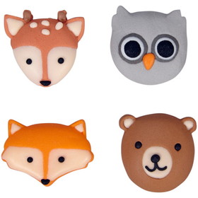 Wilton 708-0-0125 Deer, Owl, Fox and Bear Royal Icing Decorations, 1.34 oz. (12 Pieces)