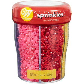Wilton 710-0-0653 6-Cell Rainbow Medley Sprinkles Mix with Turning Lid, 6.56 oz.