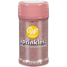 Wilton 710-0-0741 Rose Gold Sanding Sugar Sprinkles, 3.17 oz.