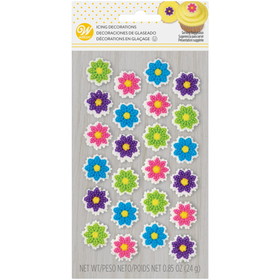Wilton 710-1230 Mini Flower Icing Decorations, 24-Count