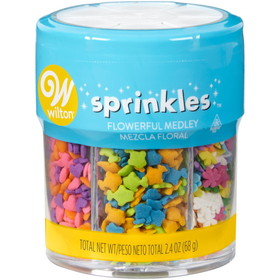 Wilton 710-5362 Happy Spring Floral Medley 6-Cell Sprinkle Mix, 2.4 oz.