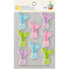 Wilton 710-5583 Mermaid Tail Icing Decorations, 8-Count
