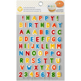 Wilton 710-6042 Happy Birthday Letters and Numbers Icing Decorations, 68-Count
