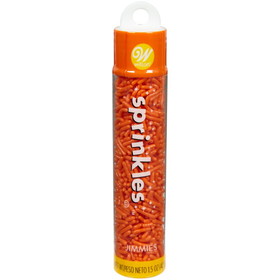 Wilton 710-9969 Orange Jimmies Sprinkle Tube for Cake and Cookie Decorating, 1.5 oz.