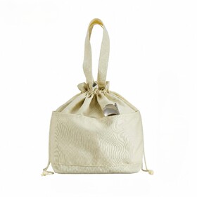 Muka Canvas Insulated Lunch Bag Drawstring Thermal Tote for Office Workers Picnic Meals