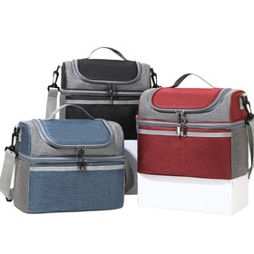 Muka Double Layer Insulated Lunch Bag polyester Thermal Food Container for Work and Daily Meals