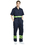 TOPTIE Short-Sleeve Coverall Safety Enhanced Visibility Striped One Piece Jumpsuit