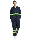 TOPTIE Men's Classic High Visibility Work Coverall with Reflective Trim