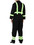 TOPTIE Safety Coverall with Green Reflective Tape, Regular Length