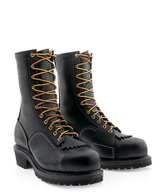 Wesco boot EHBK5710109 GROUNDOUT Semi Lace-to-Toe with Composite Toe 10" Boot, Black, 109 Vibram Sole