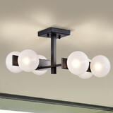 Warehouse of Tiffany 2016/6SF Carly 15 in. 6-Light Indoor Matte Black Finish Semi-Flush Mount Ceiling Light with Light Kit