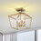Warehouse of Tiffany 2018/4SF Jimmi 13 in. 4-Light Indoor Matte Gold Finish Semi-Flush Mount Ceiling Light with Light Kit