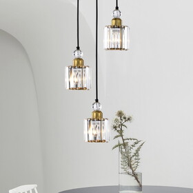 Warehouse of Tiffany 3001/3P Srai 11 in. 3-Light Indoor Matte Black and Brass Finish Chandelier with Light Kit