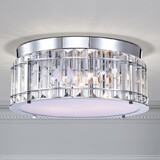 Warehouse of Tiffany 3002/2FMC Collena 12 in. 2-Light Indoor Polished Chrome Finish Flush Mount with Light Kit