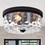 Warehouse of Tiffany 3004/2FMA Moira 12 in. 2-Light Indoor Matte Black Finish Flush Mount with Light Kit