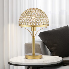 Warehouse of Tiffany 6001/1TL Gizella 9.5 in. 1-Light Indoor Matte Gold Finish Table Lamp with Light Kit