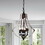 Warehouse of Tiffany 6006/4C Fabiola 15 in. 4-Light Indoor Matte Black and Faux Wood Grain Finish Chandelier with Light Kit