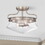 Warehouse of Tiffany CD004/2NI Tayla 14 in. 2-Light Indoor Matte Satin Nickel Finish Semi-Flush Mount Ceiling Light with Light Kit