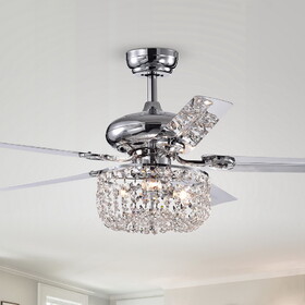 Warehouse of Tiffany CFL-8110REMO-CHA Silver Orchid Campbell 49-inch Chrome Lighted Ceiling Fan