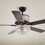 Warehouse of Tiffany CFL-8170REMO/BL Laure 52 in. 6-Light Indoor Black Finish Remote Controlled Ceiling Fan with Light Kit