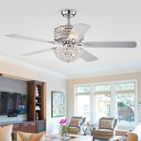 Warehouse of Tiffany CFL-8170REMO/CH Silver Orchid Finlayson Chrome 5-blade 52-inch Lighted Ceiling Fan