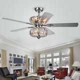 Warehouse of Tiffany CFL-8315REMO/CH Kyana 6-light Crystal 5-blade 52-inch Chrome Ceiling Fan (Remote Optional & 2 Color Option Blades)