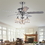 Warehouse of Tiffany CFL-8332CH Mavyn 5-Blade 52-Inch Chrome Ceiling Fan with 3-Light Crystal Chandelier (Optional Remote & 2 Color Option Blades)