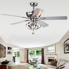 Warehouse of Tiffany CFL-8336REMO Tatiana 52-inch Ceiling Fan with 3-Light Royal Chandelier (Remote Controlled)