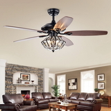 Warehouse of Tiffany CFL-8366REMO/MB Copper Grove Toshevo Remote Control 52-inch Lighted Ceiling Fan with Crystal Shade and Reversible Blades