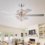 Warehouse of Tiffany CFL-8370REMO/CH Catalina Chrome-Finish 5-blade 52-inch Crystal Ceiling Fan (Includes Remote and Light Kit)