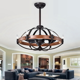 Warehouse of Tiffany CFL-8375REMO Gredis Black 30-inch 6-light Lighted Ceiling Fan Fandelier with Faux-Wood Hoop (includes Remote and Light Kit)