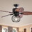 Warehouse of Tiffany CFL-8388REMO/B Aguano 48 in. 1-Light Indoor Black Finish Remote Controlled Ceiling Fan with Light Kit