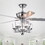 Warehouse of Tiffany CFL-8397REMO/CH Monothan 52 in. 5-Light Indoor Chrome Finish Remote Controlled Ceiling Fan with Light Kit