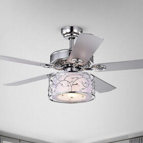 Warehouse of Tiffany CFL-8403REMO/CH Swerl 52 in. 3-Light Indoor Chrome Finish Remote Controlled Ceiling Fan with Light Kit